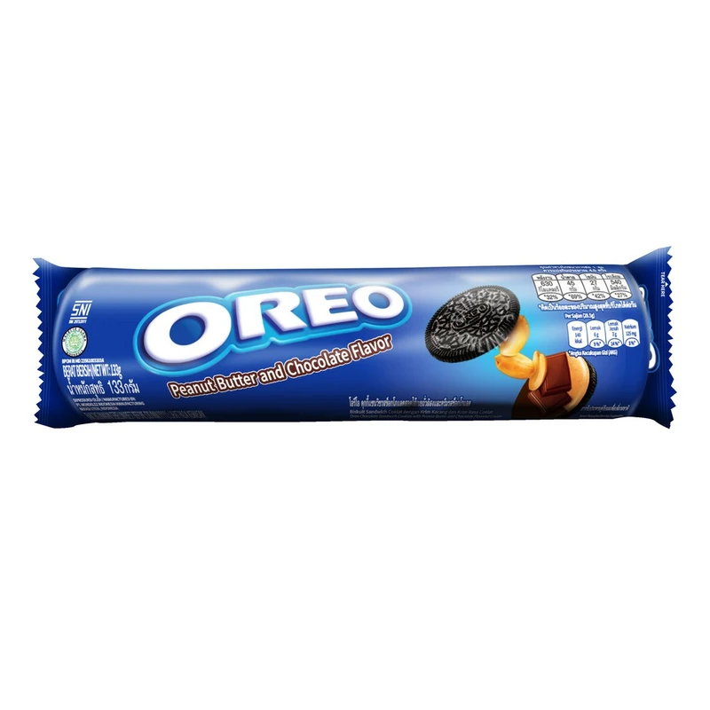 بیسکویت کرم دار بادام زمینی و شکلات اورئو ۱۱۳ گرم OREO