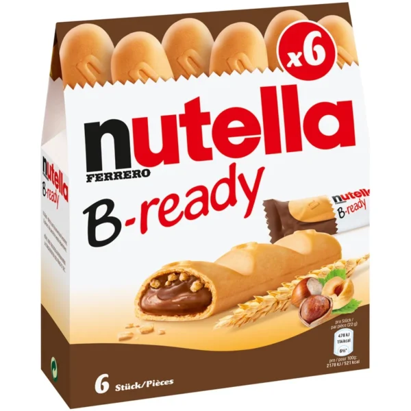 بیسکویت شکلات بی ردی نوتلا 6 عددی Nutella B-Ready